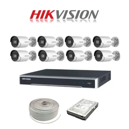 Hikvision 4MP IP camera kit - 16ch 4K NVR - 8 x 4MP AcuSense IP cameras