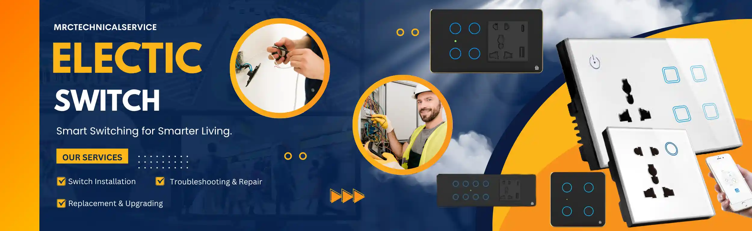 Navy and Yellow Modern CCTV Services Banner (2)